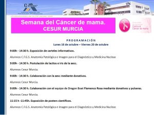 Programa IV Semana del Cáncer de mama en CESUR Murcia