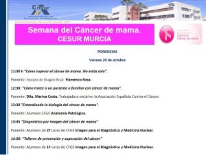 Programa IV Jornada del Cáncer de mama en CESUR Murcia
