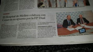 Acuerdo FP DUAL Cesur y Hospital de Molina