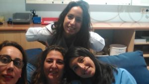 Descansando con mis compañeras en Hospital de Molina
