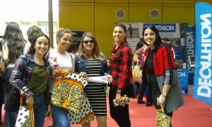 Lidia,Laura, María, Elena y Ana tras su paso por el satnd de Ikea en el foro de empleo