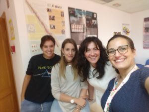 Profesoras de 2' TSIDMN con la profe de Fol. Bienvenida CESUR Murcia 18/19